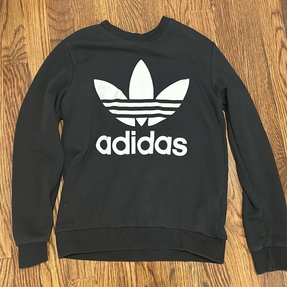 Adidas, Boys, Black Crewneck, Size 11-12 - Picture 1 of 4